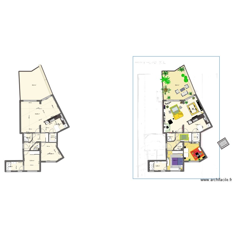 ACHATimmo. Plan de 20 pièces et 234 m2