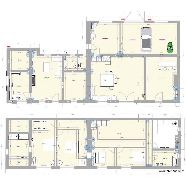 Maison Montmerrei. Plan de 23 pièces et 351 m2