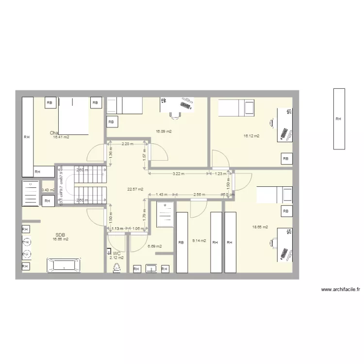 Maison Etage 21. Plan de 