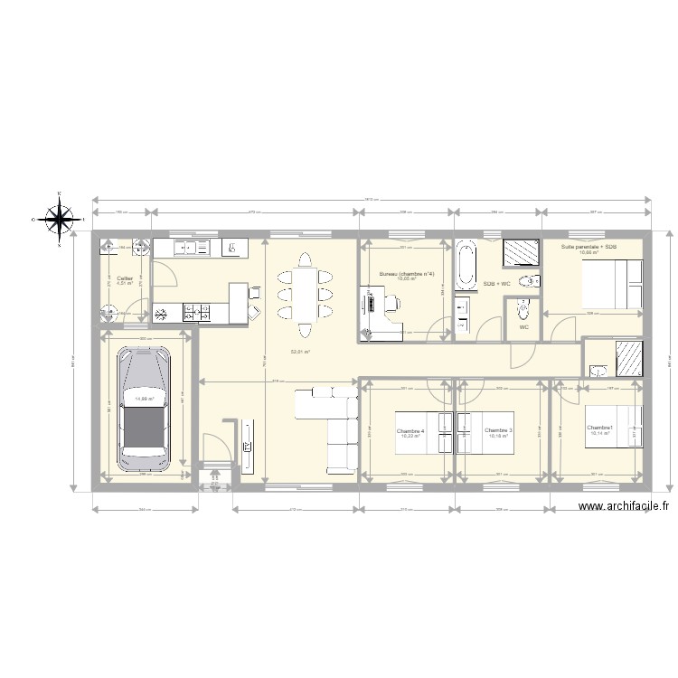 maison. Plan de 38 pièces et 545 m2