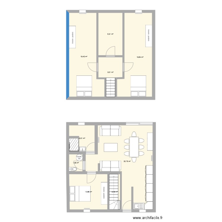 Maison Nielles les Ardres modifs. Plan de 9 pièces et 104 m2