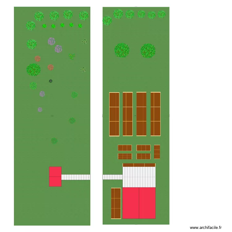 Jardin potager et for&ecirc;t nourrici&egrave;re. Plan de 