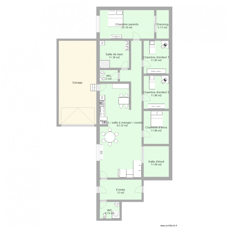 amenagement appartement version 4. Plan de 0 pièce et 0 m2