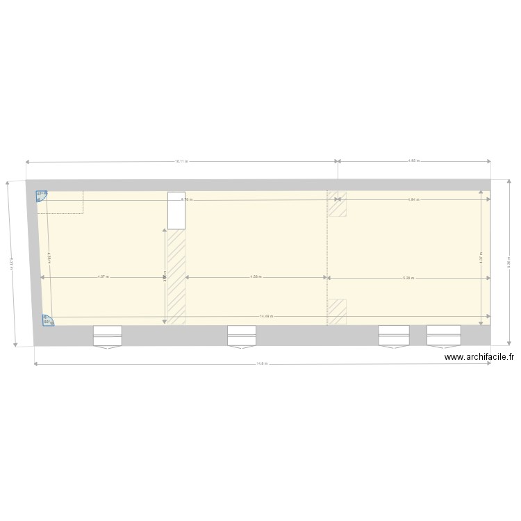 PJ EF. Plan de 2 pièces et 128 m2