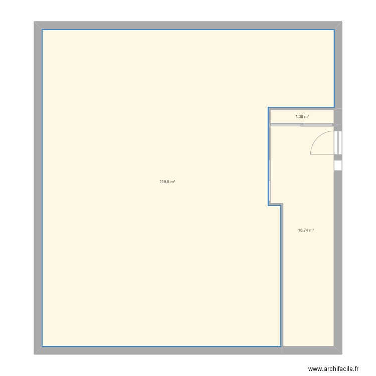 M01. Plan de 3 pièces et 140 m2