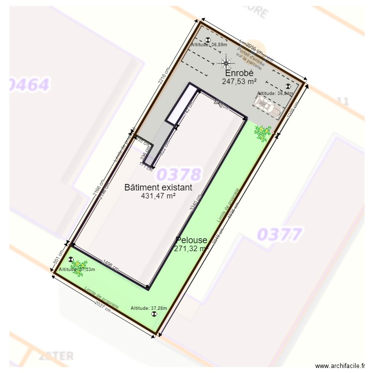 91 Montgeron 13 mercure plan masse. Plan de 4 pièces et 962 m2