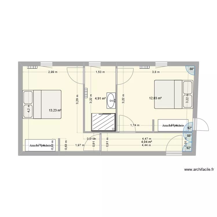 grenier. Plan de 4 Pièces et 34 m² grenier. Plan de 4 Pièces et 34 m²
