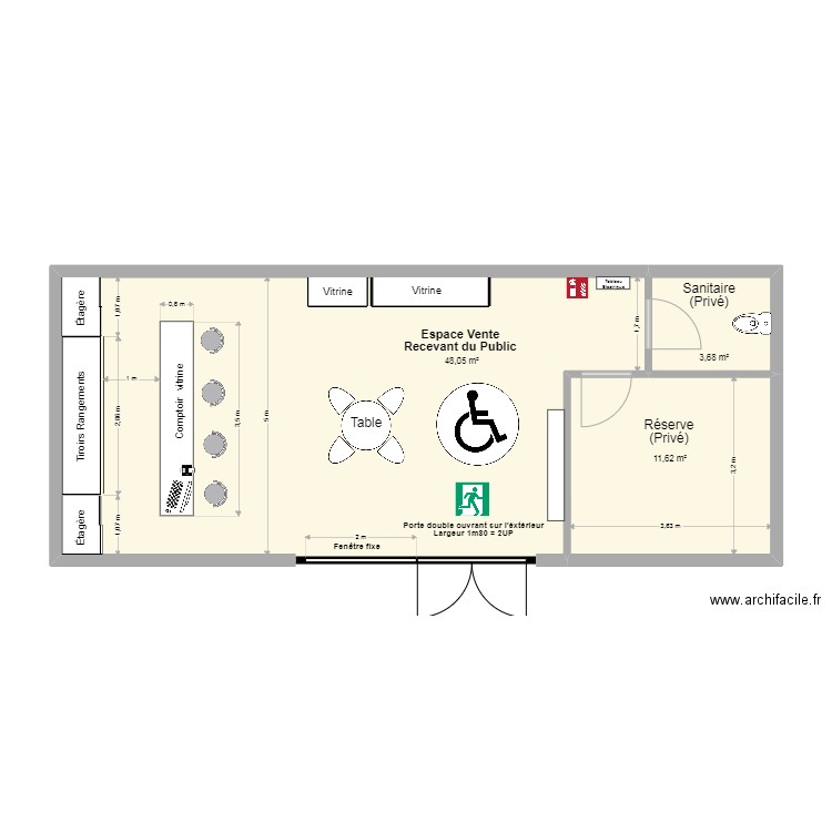 LCV2 - Après Travaux - 01. Plan de 3 pièces et 63 m2