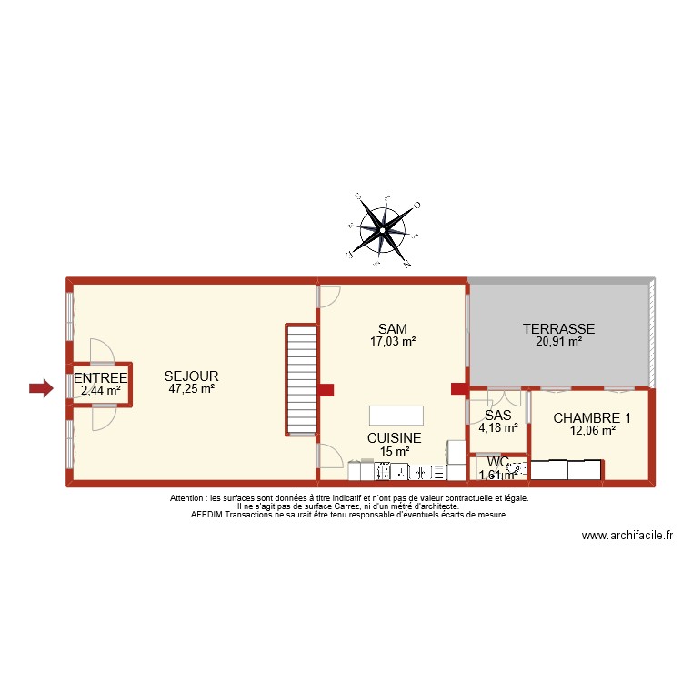 BI 9922 RDC. Plan de 9 pièces et 124 m2