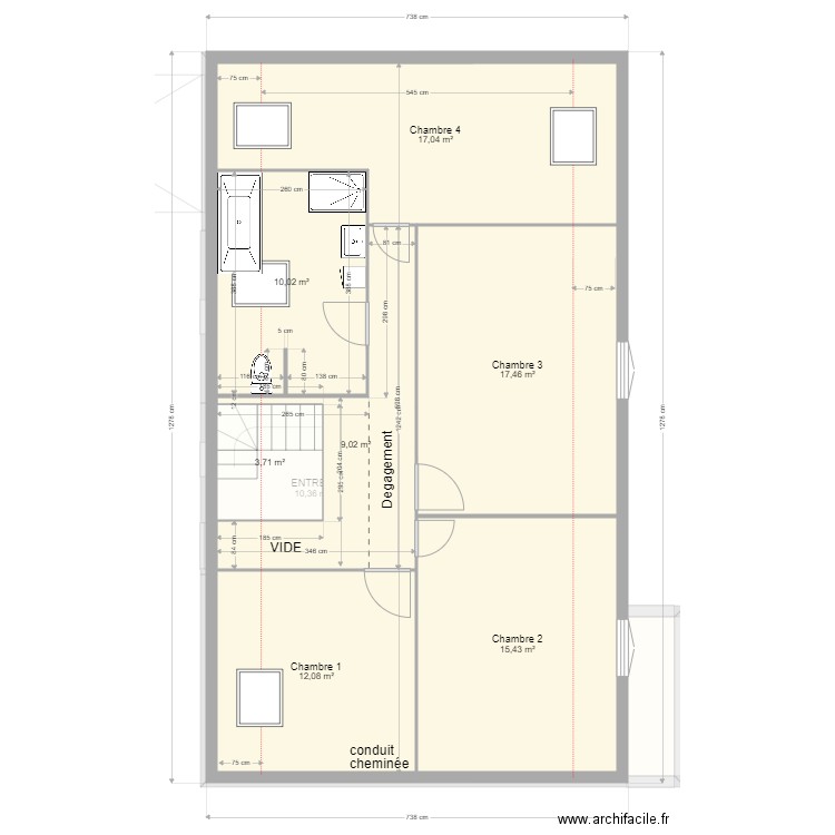 MARLES EN BRIE version SDB V3. Plan de 14 pièces et 174 m2