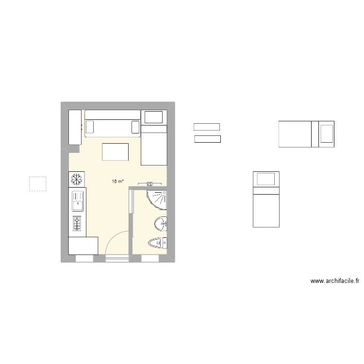 Studio Saket. Plan de 0 pièce et 0 m2