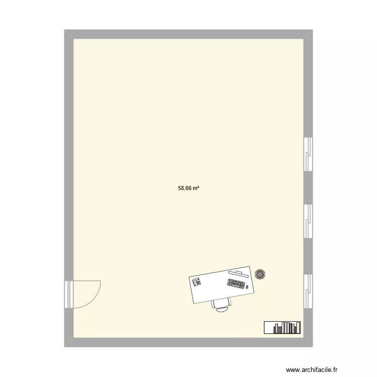 Plan de classe. Plan de 1 pièce et 59 m² Plan de classe. Plan de 1 pièce et 59 m²