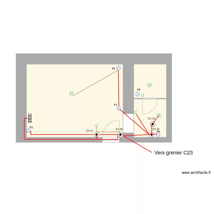 Chambre ALBAN. Plan de 