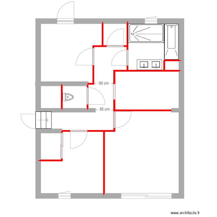 amenagement sans cotation plan3. Plan de 9 pièces et 50 m2