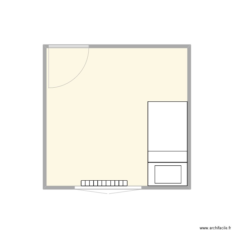 chambre loute. Plan de 1 pièce et 10 m2