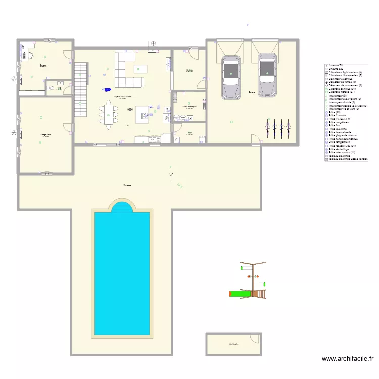 Maison 300m2. Plan de 