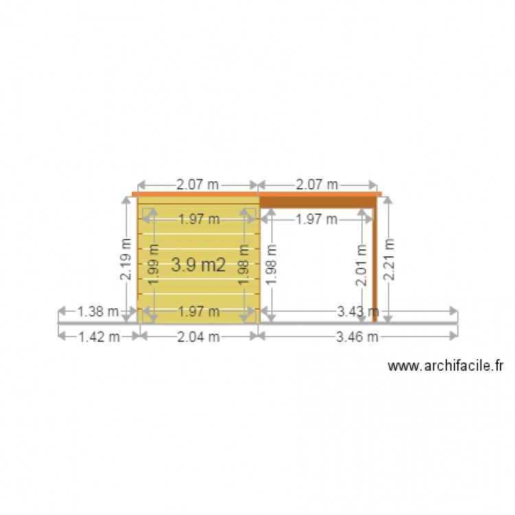 facade abri ouest. Plan de 0 pièce et 0 m2