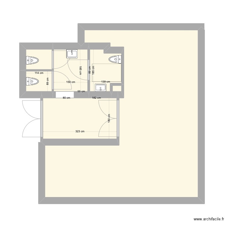 sanitaire herbouilly apres travaux. Plan de 0 pièce et 0 m2