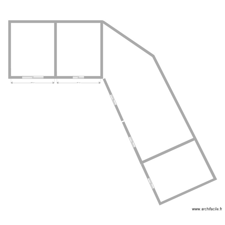 general. Plan de 2 pièces et 50 m2