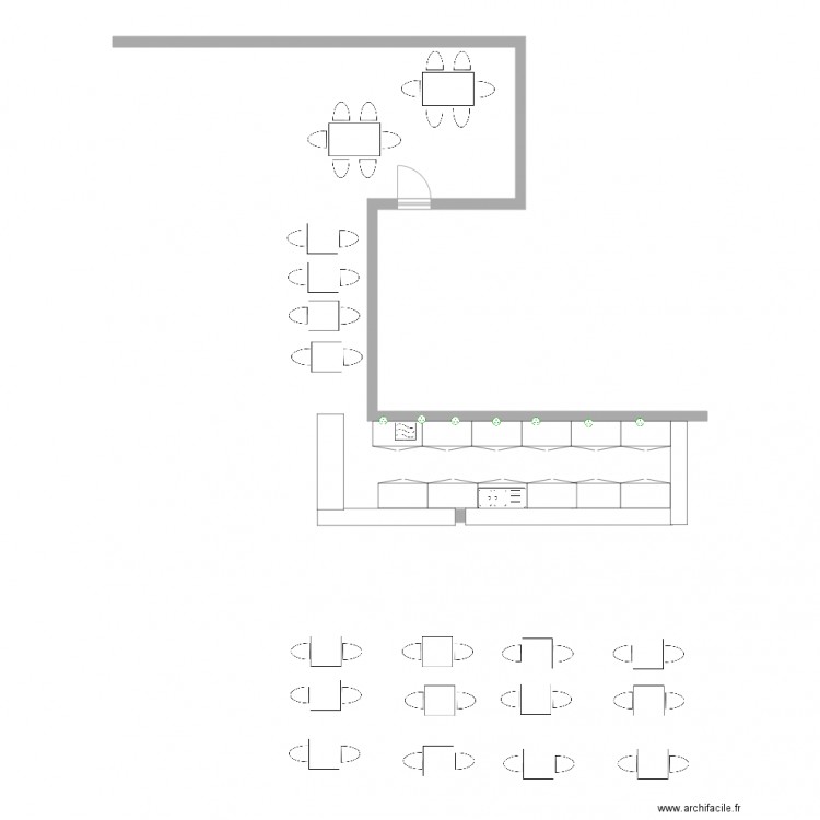 buvette. Plan de 0 pièce et 0 m2