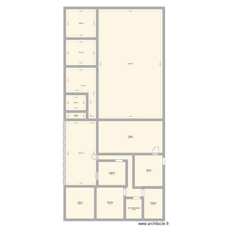 Arthur. Plan de 14 pièces et 284 m2