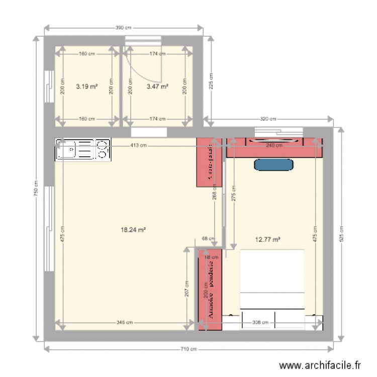 pied a terre . Plan de 0 pièce et 0 m2