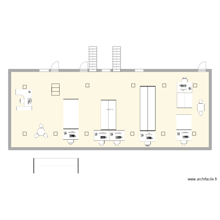 bureau plateau LSP 2. Plan de 1 pièce et 161 m2