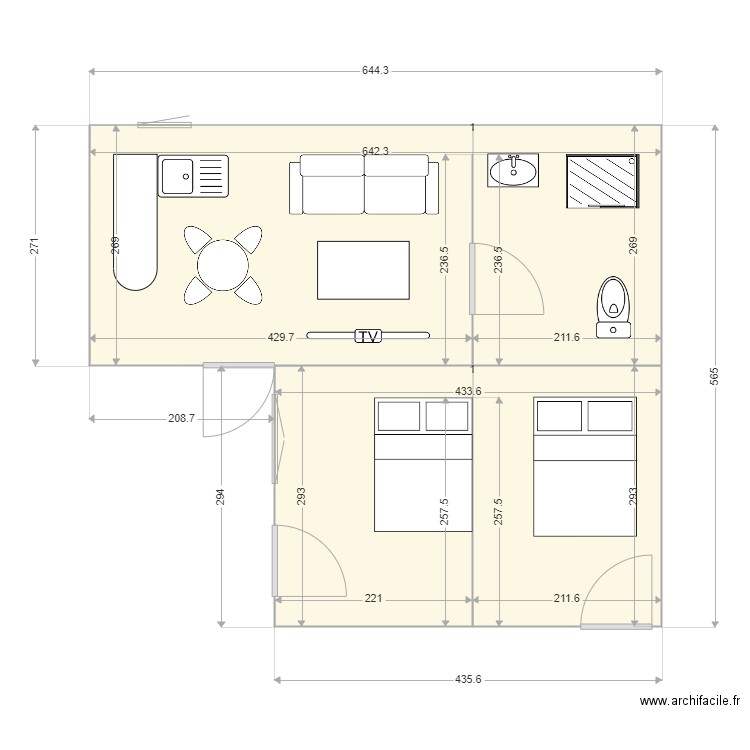 plan reel. Plan de 0 pièce et 0 m2