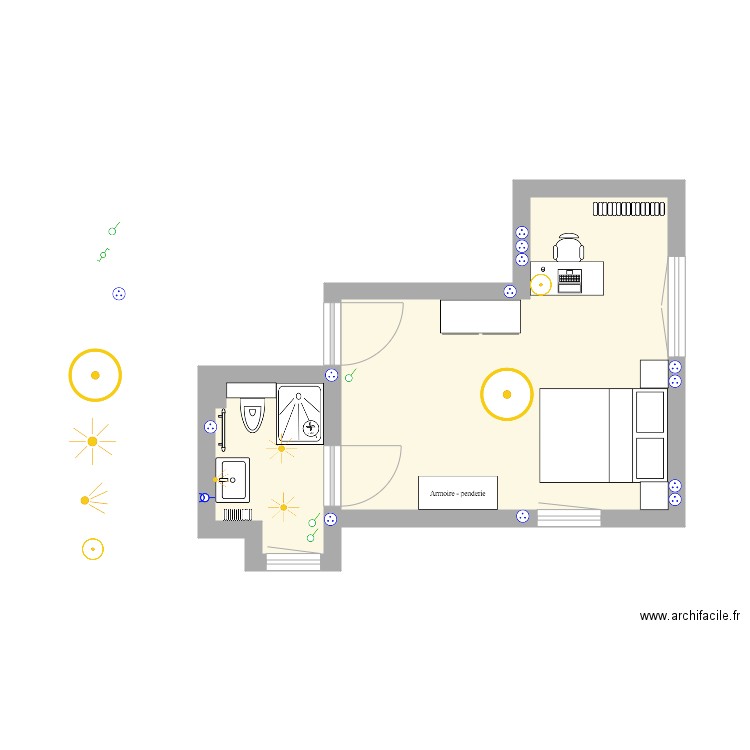 Manoir 1er étage CHAMBRE SDD JL AMENAGEE. Plan de 0 pièce et 0 m2