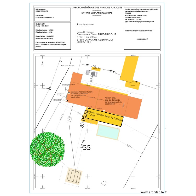 plan de masse Chargé 200 eme Satese. Plan de 0 pièce et 0 m2