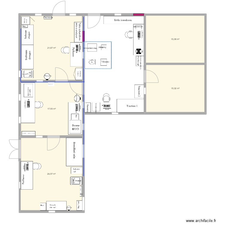 Labo FAE - grand revu PP. Plan de 5 pièces et 95 m2