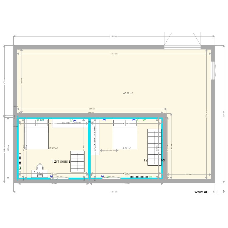 sous sol souplex 2. Plan de 0 pièce et 0 m2