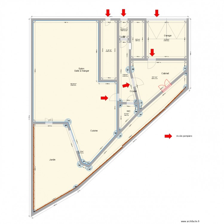 Plan de masse et accès secours. Plan de 0 pièce et 0 m2