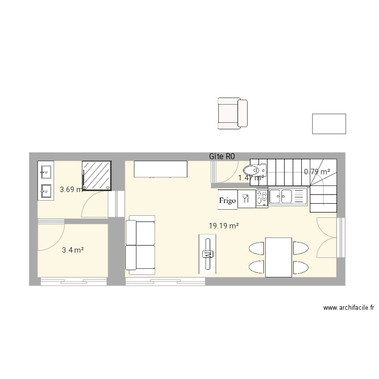 Gite R0 b. Plan de 0 pièce et 0 m2