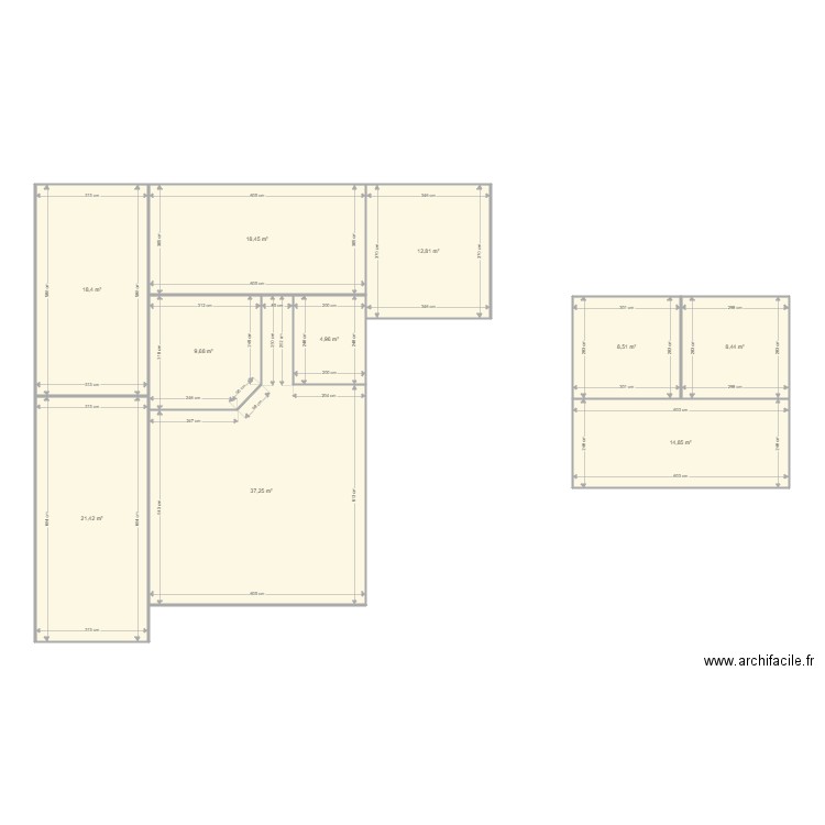 BERTHEAU JARD VIERGE. Plan de 10 pièces et 155 m2