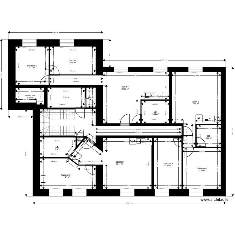 plan etage 1 et 2 eme etage. Plan de 0 pièce et 0 m2