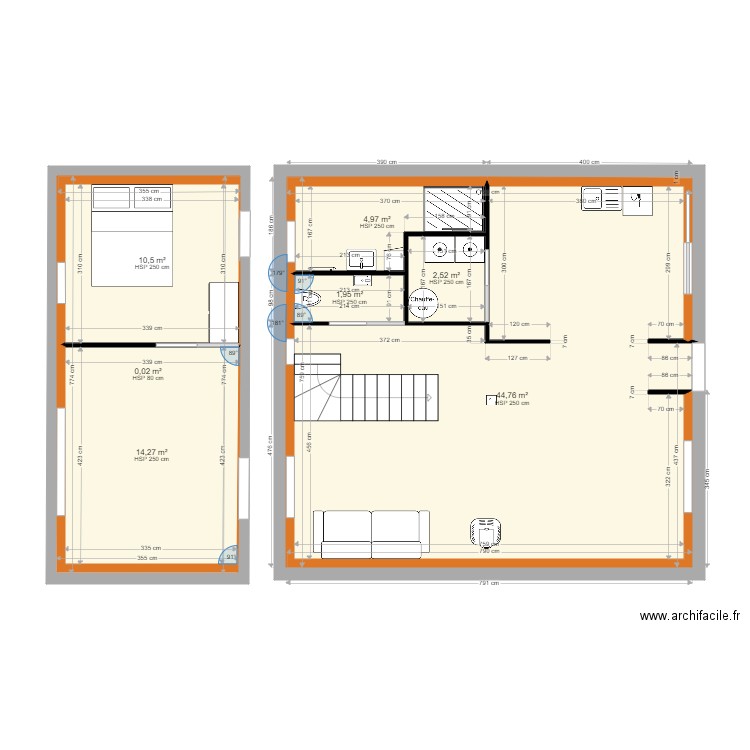 plan du 06022022. Plan de 7 pièces et 106 m2