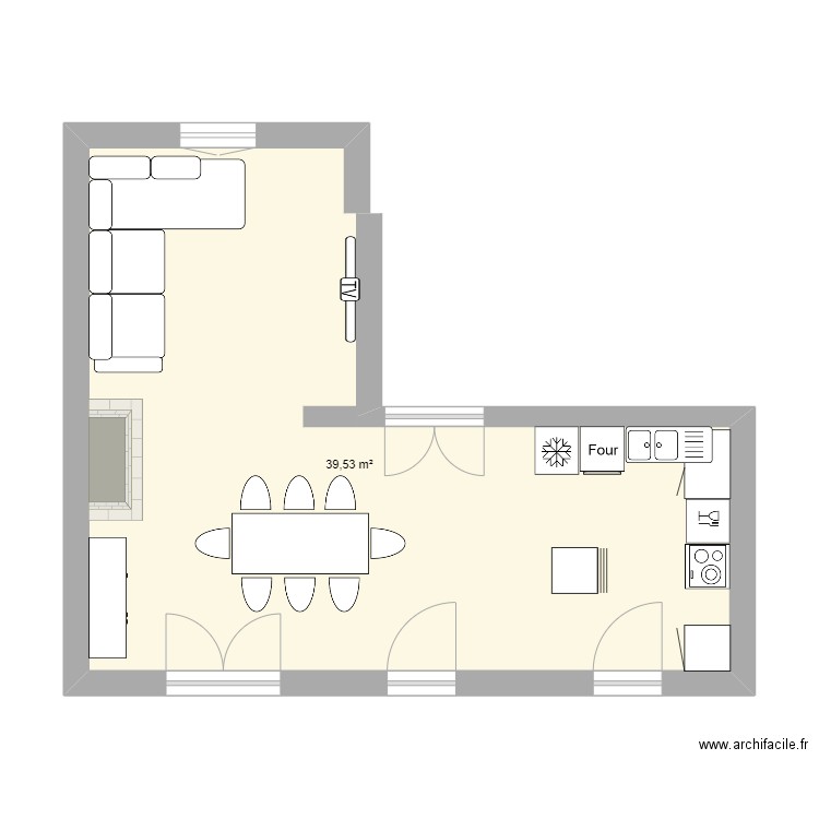 plan 2. Plan de 1 pièce et 40 m2