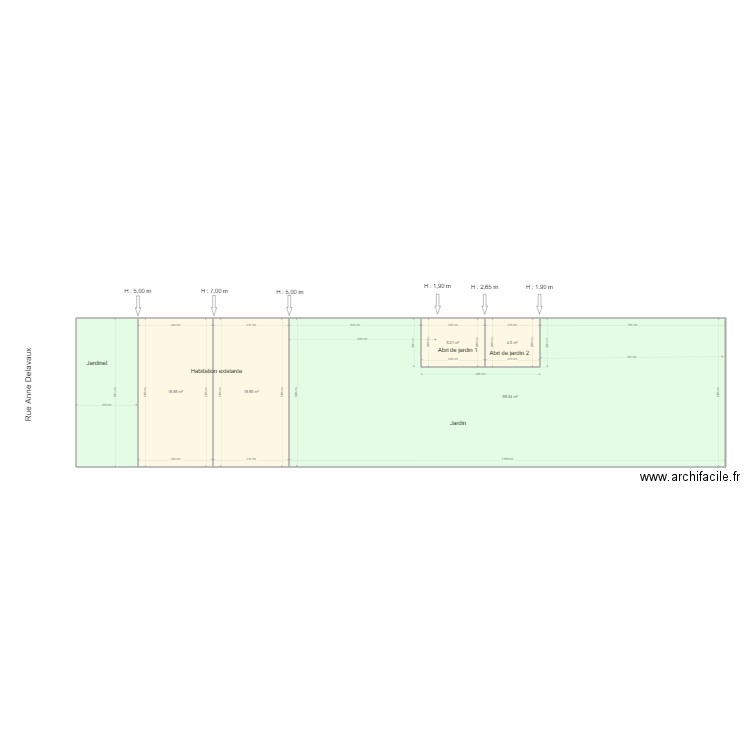 Plan de masse démolition partielle 20210514. Plan de 0 pièce et 0 m2