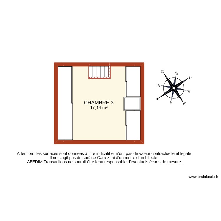 BI 9925 ETAGE 2 PASCAL. Plan de 4 pièces et 21 m2