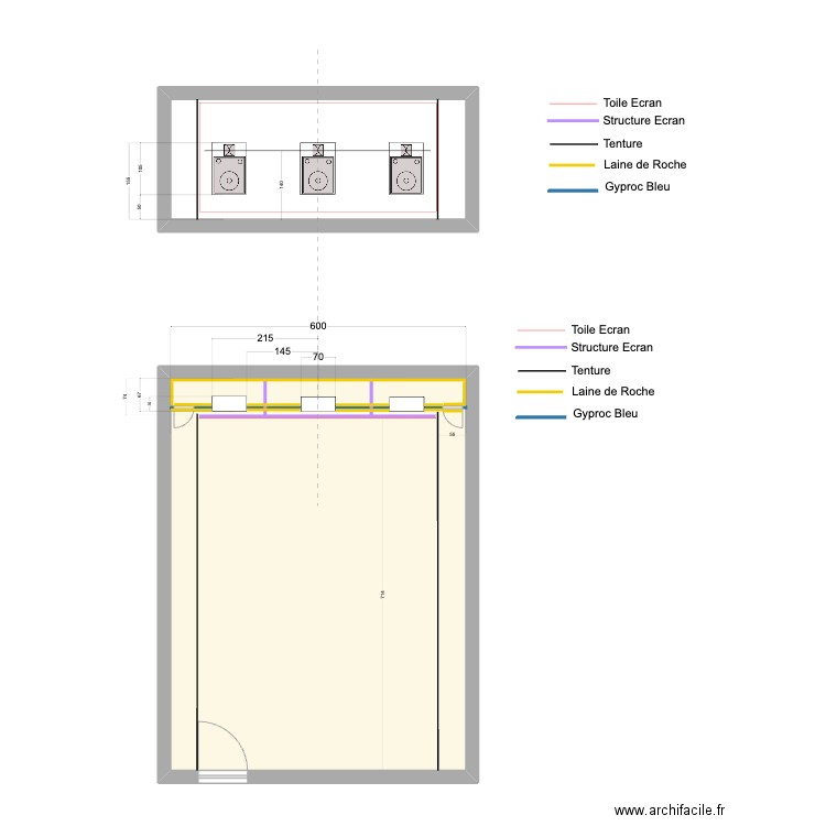 MSE Projection. Plan de 2 pièces et 62 m2