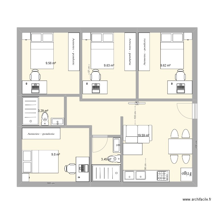 Resi Qualys. Plan de 7 pièces et 65 m2