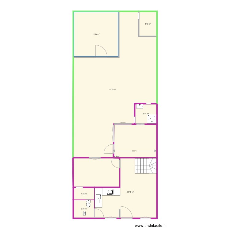 criel rdc vide. Plan de 0 pièce et 0 m2