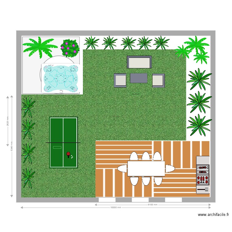 jardin. Plan de 0 pièce et 0 m2