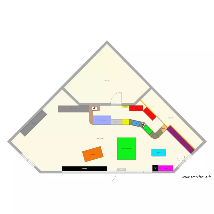 Plan 4 magasin. Plan de 