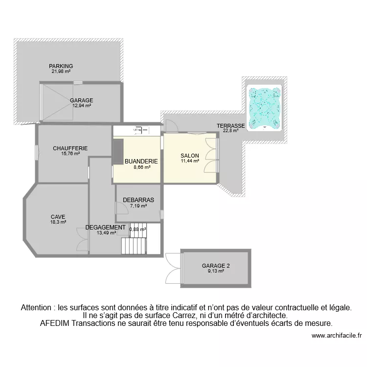 BI 7758 SOUS SOL PASCAL. Plan de 