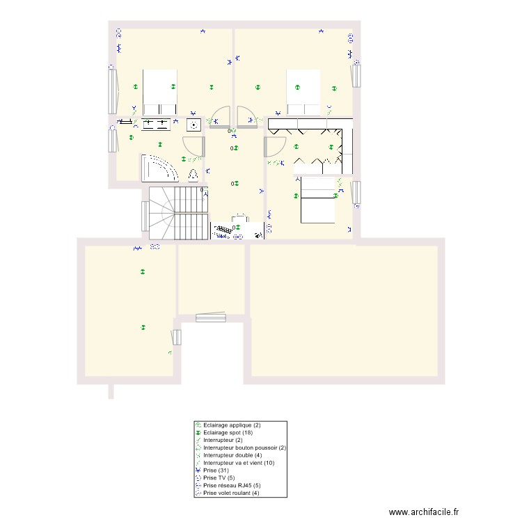 chantier Simon etage. Plan de 0 pièce et 0 m2