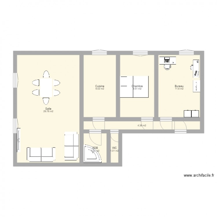 plan appartement 67 m2