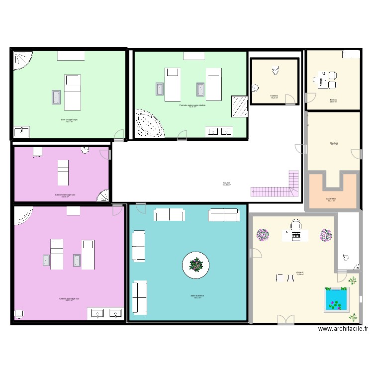 SPA. Plan de 11 pièces et 649 m2