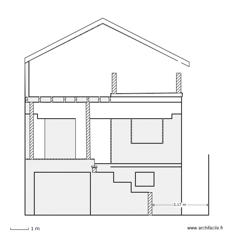 Façade jardin B. Plan de 0 pièce et 0 m2